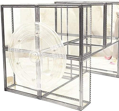 360 Degree Rotation Cosmetic Organizer -Premium Makeup Storage with Spin Base,Antique Countertop Cosmetic Storage,Large Capacity,Beauty Display for Countertop,Vanity or Bathroom (silver)