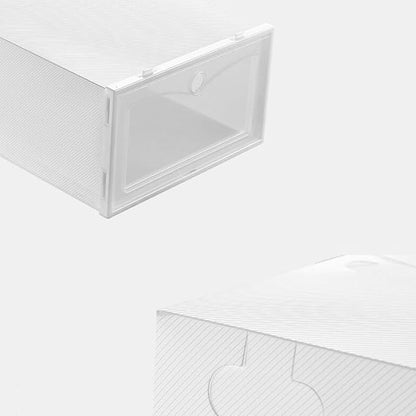 Thickened Shoe Storage Box with Flip Lid, White 33x23x13cm, 6pcs Moisture-proof and Dustproof Shoe Organizer for Closet and Home Storage