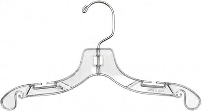 NAHANCO Children’s Plastic Shirt Hangers, Super Heavy Weight - 12" Clear (Pack of 100), Made in USA