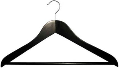 NAHANCO Executive Collection: Wooden Suit Hanger with Bar, 17.5" Black (Pack of 50)