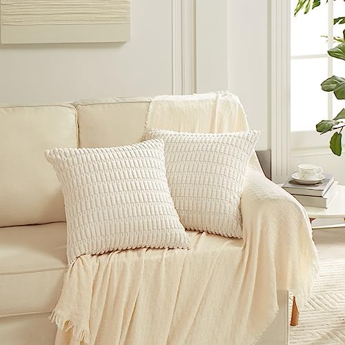 Fancy Homi 4 Packs Neutral Long Lumbar Decorative Throw Pillow Covers 12x24 Inch for Living Room Couch Bed, Boho Home Decor, Soft Striped Corduroy Rectangle Accent Beige Cushion Case 30x60 cm - Image 6