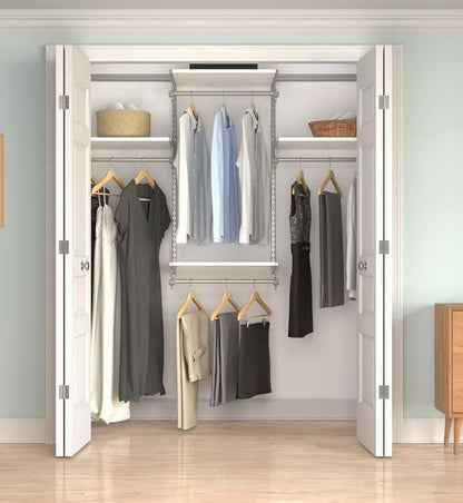 Closet Culture by Knape & Vogt 5.25 in. H x 23.50 in. W x 17.00 in. D Champagne Nickel Shoe Rack Kit for Closet System, 0335-SRK-CN