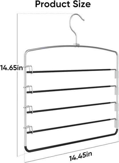 Supforce 3 Pack Pants Hangers, Space-Saving Hangers for Pants with Multi-Tier Design, Trouser Hangers for Jeans and Slacks, Closet Pants Organizer for Neat Storage