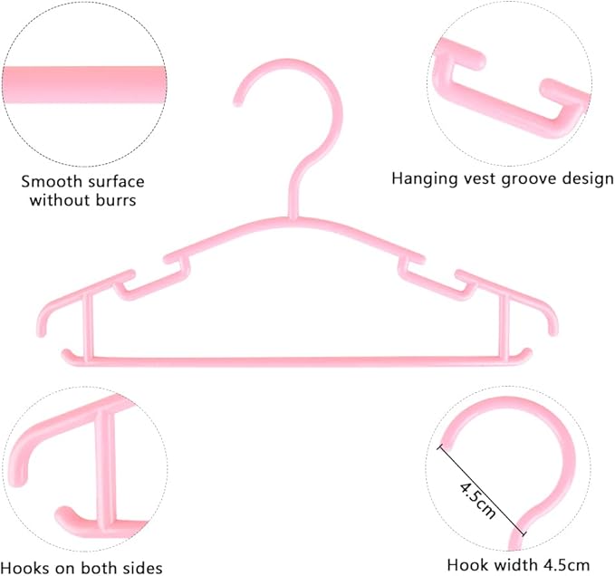 GoodtoU Baby Hangers Plastic - Kids Hanger Bulk Toddler Hangers 60 Pack Hanger for Toddler Children Pink