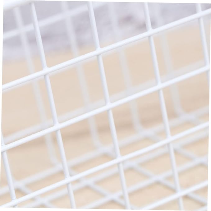 INOOMP White Hanging Storage Rack Over Door Basket Organizer for Kitchen Bathroom Office Cabinet Rust Coated Hanging Basket Shelf Easy Install Needed