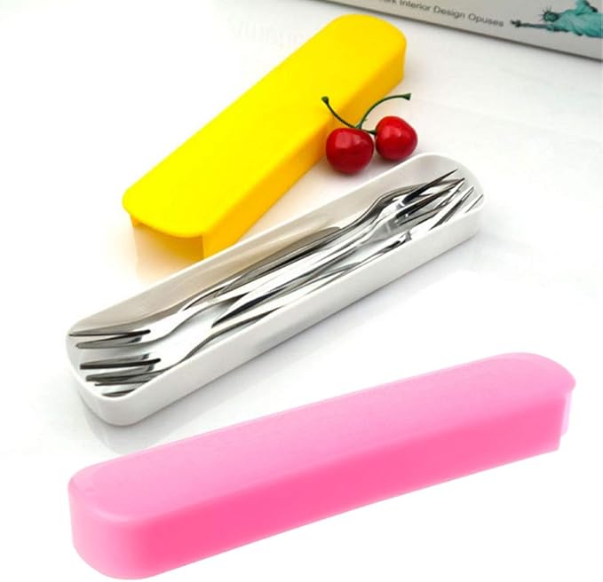 Portable T Flatware Storage Box Travel for Case for Stationery Chopstick Pink