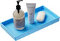 Vanity and Bathroom Tray, 7.7" ABS Countertop Organizer,Waterproof Vanity Tray for Toilet Tank,Perfume,Soap,Keys,Bathroom Accessories,Kitchen and Bath Trays,Non Slip Small Trays,Blue