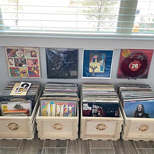 Now Spinning Vinyl Record Wall Mount Display/Shelf | Hang Albums Without Wall-Damage | Perfect for Office, Home, Dorms, and Apartments (Now Spinning + 2 Mounts, Black)