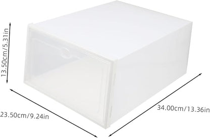 4pcs Plastic Shoe Storage Boxes Dustproof Multi-functional Organizer for Home and Dorm Simple Design Easy Access for Men Footwear