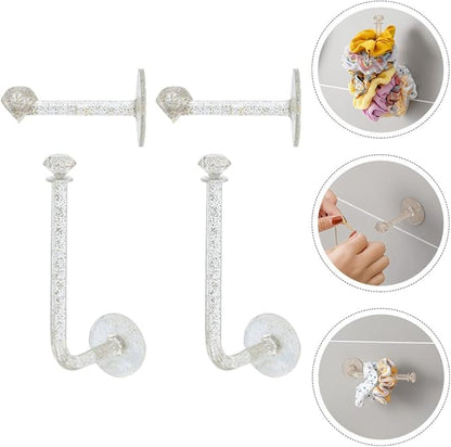 EXCEART 4pcs Adhesive Scrunchie Holder Wall Hooks Scrunchy Storage Scrunchies Holder Stick Headband Hair Ties Holder Organizer