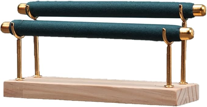 Magik 1-2 Ring Display Holder Detachable Tier Rack Jewelry Storage Organizer Tower (2 Layers, Green)