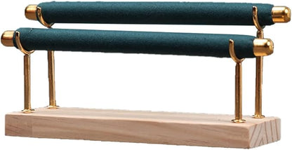 Magik 1-2 Ring Display Holder Detachable Tier Rack Jewelry Storage Organizer Tower (2 Layers, Green)