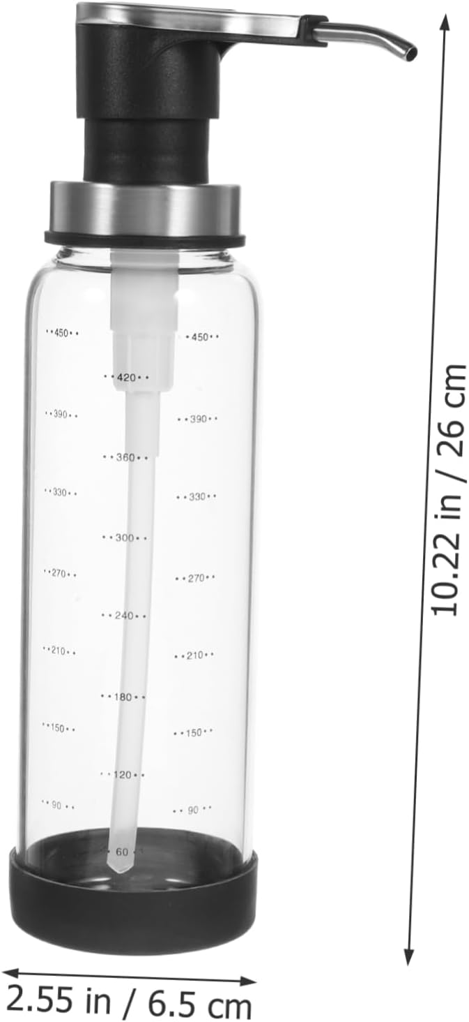 Transparent Syrup Pump Dispenser Bottle Capacity Kitchen Jam Honey and Ketchup Pumping Jar with Pump Lid for Easy Dispensing