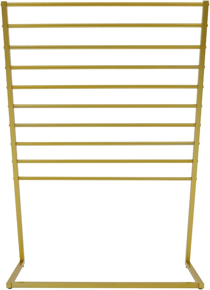 Scarf Display Stand, 10 Tier Metal Scarf Holder Organizer, Scarf Hanger Scarf Holder Scarf Organizer Belt Organizer Pants Rack Scarf Rack for Commercial Clothing Retail Store (Gold, 100cm)