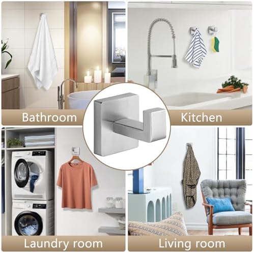 Towel Hooks for Bathrooms, Heavy Duty Stainless Steel Bathroom Hooks - Image 5