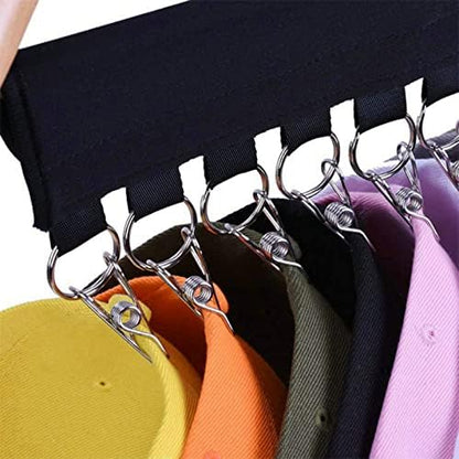 VIGAN Hat Organizer Holder Baseball Cap Rack Home Organizer Storage Wall Door Hanger Holder Closet Hanger Kitchen Towel Storage Rack (Black)