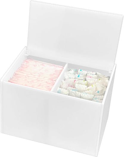 Tampon Holder for Bathroom, Tampons and Pads Container Box, Women Period Storage Holder, White