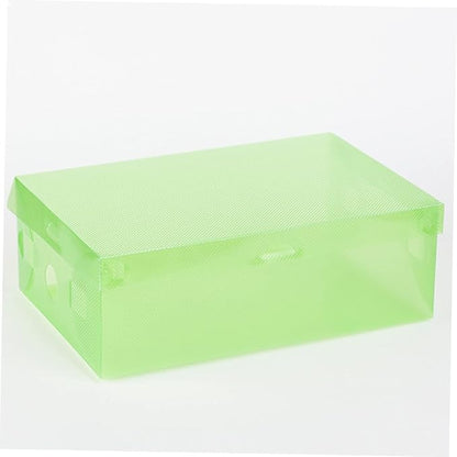 Happyyami Stackable Shoe Storage Boxes Lids 7 Pack Plastic Shoeboxes for Sneakers Cardboard Storage Cases for Home Use