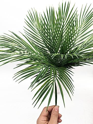 Artificial Tropical Palm Leaves Stems 12 Pcs, Fake Monstera Plants Areca Leaf Plants Faux Greenery Bushes Realistic Farmhouse Plant for Home Kitchen Garden Bathroom Decor Outdoor Indoor Decoration - Image 3