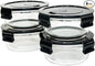 12Oz Round Glass Food Containers With Lids, Small Round Glass Meal Prep Containers,1.5 Cup Clear Food Storage Containers With Lids BPA-Free, Microwave, Dishwasher, Freezer Safe（Black