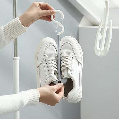 ULTECHNOVO Shoe Organizer Hanging 2 Hook Shoe Rack Laundry Room Hanging Rack Balcony Space-Saving
