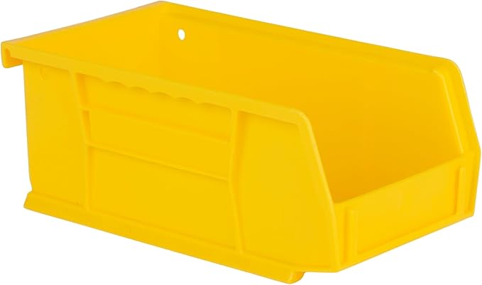 Hudson Exchange 7-1/2" x 4" x 3" (12 Pack) Plastic Stackable Storage Bin and Hanging Container, Yellow