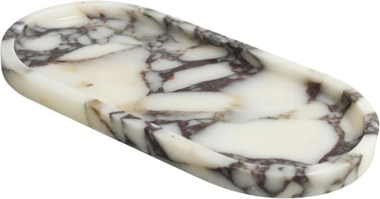 100% Natural Luxury Calaccata Viola Marble Small Hand Towel Tray Holder Organizer, Makeup Bathroom Holder