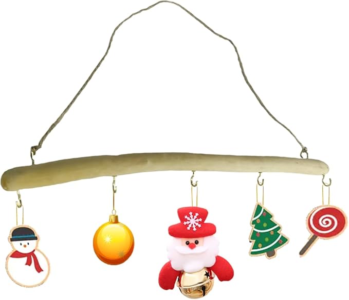 15 inch Natural Driftwood Decorative Branches Wall Hanging Jewelry Organizers with 5 Hooks Handcrafted for Crafts 2 Pieces