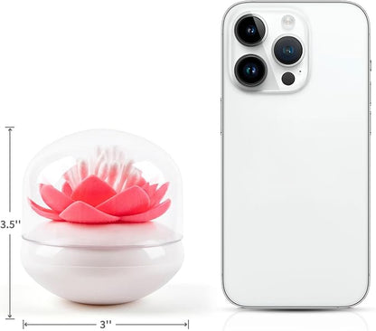 Bloss Lotus Cotton Swab Holder Q-tip Holder Cotton Bud Swabs Toothpick Organizer Dustproof Holder Home Decor - Pink For Mothers Day Gifts