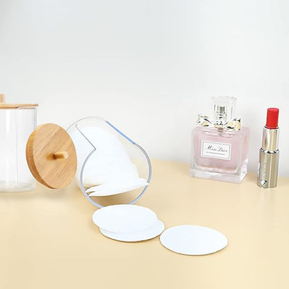 Cotton Pad Holder Cotton Round Holder Dispenser, Makeup Pad Organizer for Bathroom & Travel