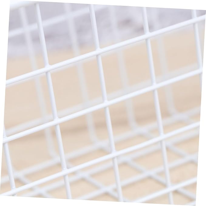 iplusmile White Over Door Hanging Storage Basket Rack for Kitchen Cabinet Wardrobe Office Filing Ventilated Organizer with Rust Coating Easy Install Remove Space Saving Storage