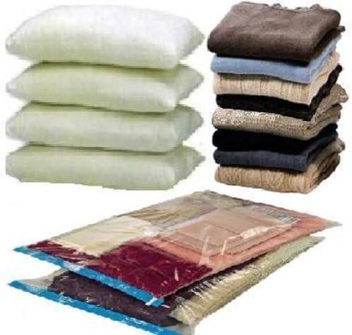12 Combo Pack : 10 Large/Medium Space Saver Vacuum Seal Storage Bags + 2 Carry On TSA Toiletry Pouch bags - Wholesale Combo Deal