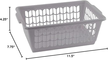 YBM HOME Plastic Perforated Storage Basket Bin Office Drawer, Shelf Desktop Countertop Tray Organizer 32-1188 (1, grey)