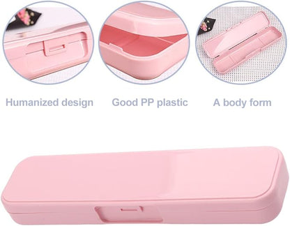 Kakalote 2 Pcs Portable Cutlery Case, Simple Reusable Camping Cutlery Case for Travelling, Work and School (Blue+Pink)