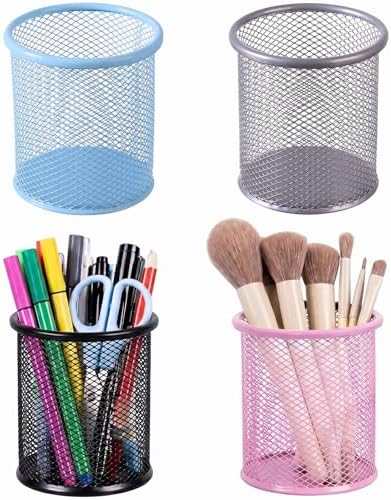 Marte Vanci 4‑Pack Mesh Pen Holder, Metal Wire Pencil Cup for Desk by MarteVanci