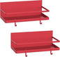 Magnetic Spice Rack Organizer Refrigerator Spice Storage Shelf（Red 2 pack with hook）