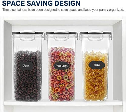 Cereal Container Set, MCIRCO Airtight Food Storage Containers ((4L /135.2oz) Set of 6, Cereal Dispensers with Measuring Tools