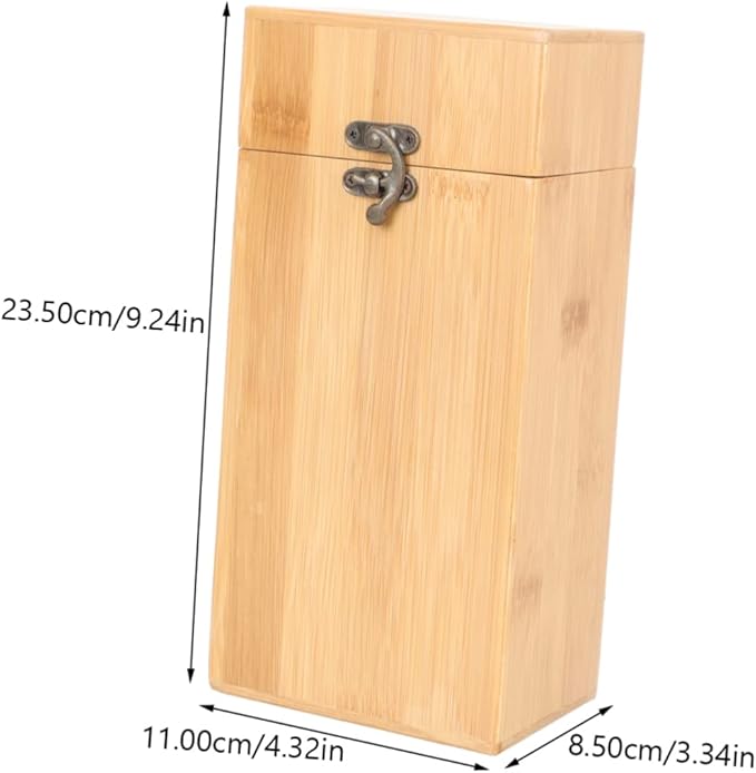 STOBAZA Bamboo Utensil Organizer for Kitchen Drawers Outdoor Camping Cutlery Storage Box Drain Holder Multi-Function Silverware Storage Case for Home and Travel