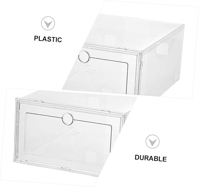 Ciieeo 6pcs Plastic Shoes Box Stackable Storage Containers for Sneakers Organizing Storage Boxes Lids