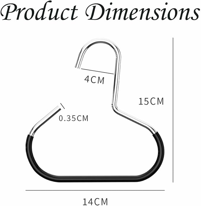 Durable Steel Hangers: Maximize Closet Space with Versatile Storage, Multifunctional Stainless Steel Hat Hangers, Heavy Duty Space Saving Closet Organizer for Hats, Scarves, Belts (Black,6PCS)