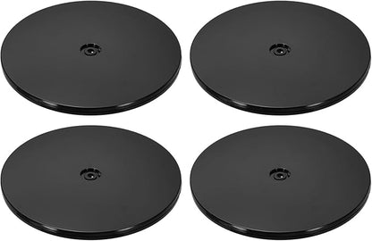 uxcell 4Pack Acrylic Lazy Susan Turntable, 9" Spinner Lazy Susan Turntable Organizer, Acrylic Ball Bearing Rotating Tray for Pantry Spice Rack Decorating, Black