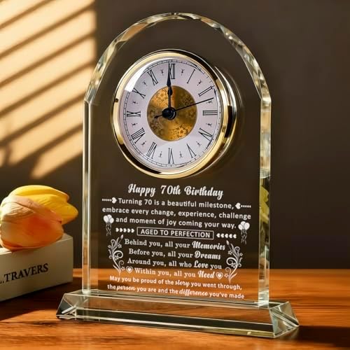 70th Birthday Gifts for Women, 70 Year Old Birthday Decorations Clock Gifts for Her, Meaningful Turining 70 Bday Gifts Idea for Women, Men, Friends, Mom, Dad, Sister by QIANRUNA