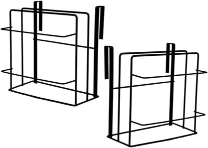 Happyyami 2Pcs Over Cabinet Door Organizer Set Inside Cabinet Storage Rack Towel Bar Iron Material Space-Saving Design for Kitchen and Pantry
