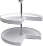Rev-A-Shelf 2 Tier Pie-Cut Lazy Susan for Corner Base Cabinets, Plastic, 28" Double Shelf Swivel Kitchen Spice and Can Organizer, 28" W x 18.25" D x 26" H, White, 6942-28-11-52