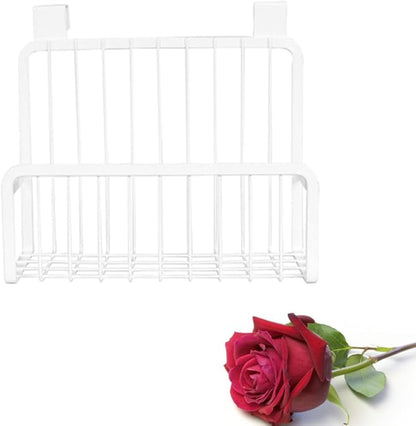Over the Cabinet Door Hanging Basket Organizer Nail Kitchen Storage for Condiments Strong Bearing Capacity Fits Cabinets Up to Thick for Bathroom and Office Use