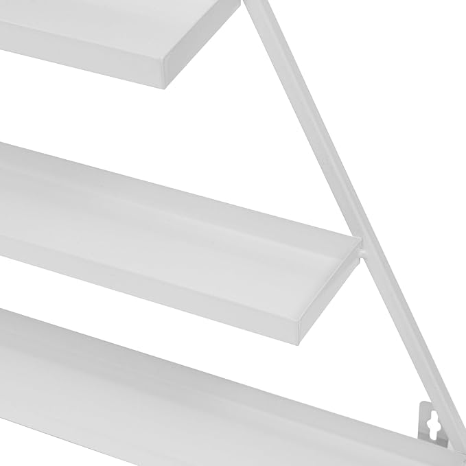 Metal Wall-Mounted Nail Polish Storage Racks, Nail Polish Storage Racks 6PCS Triangular Cosmetic Display Racks Metal Wall Mounted Nail Polish Rack for Spa Nail Salon Shop Home (White)