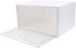 Yardwe Plastic Shoe Storage Box with Dustproof Cover, 34×18×25cm Stackable Organizer for Sneaker and Boot Storage, Side-opening Light-colored Door, Large Capacity Shoe Organizer for Home