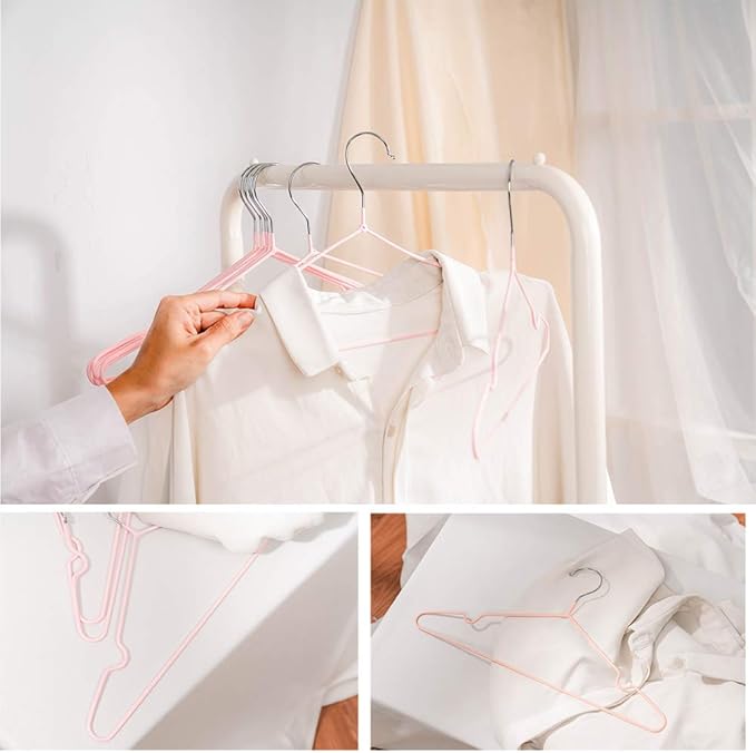 Lomani Colored Steel Clothes Hangers,60-Pack Random Color, Non Slip, Durable Heavy Duty, Coat & Suit Hangers Space Saving Adult