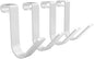 FLEXIMOUNTS 4 Pack Add On Storage Rail Hook Accessory for Ceiling Rack and Wall Shelving, Max Weight Capacity up to 50lbs, White