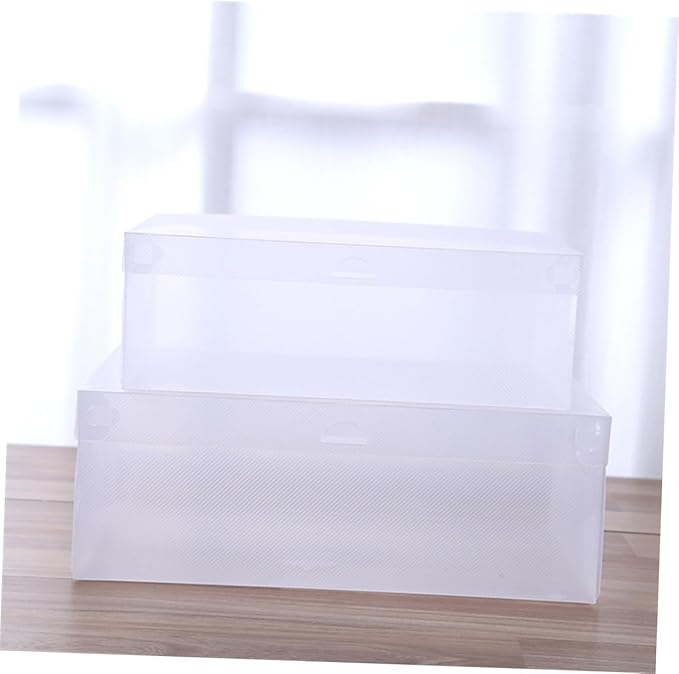 TEHAUX 6PCS Transparent Dustproof Shoe Boxes Plastic Storage Containers with Flip Cover Stackable Shoe Organizers for Home and Shop